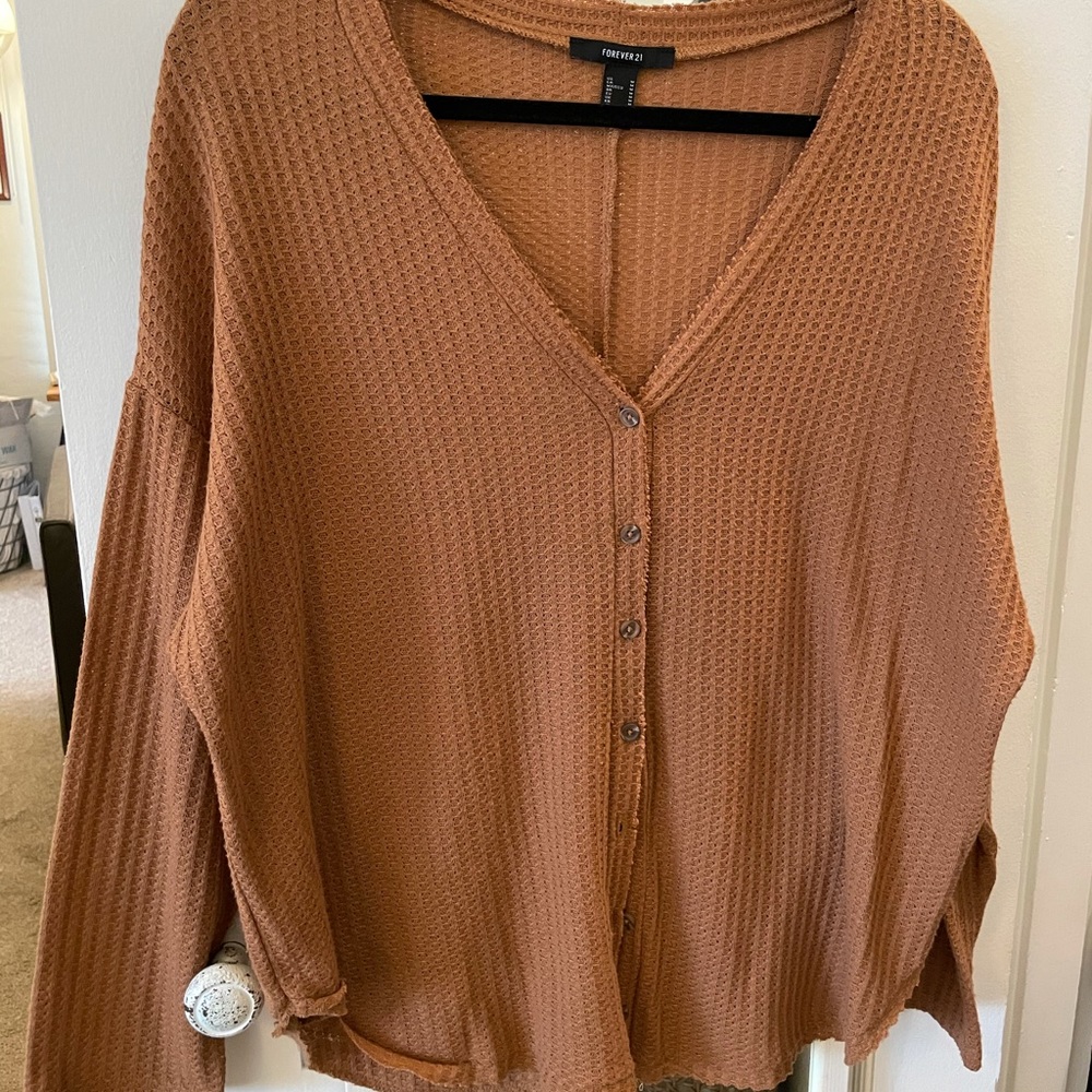Forever 21 Waffle Knit Cardigan